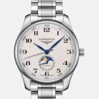 Longines मास्टर कलेक्शन चंद्रमा चरण चांदी रंग यांत्रिक घड़ी