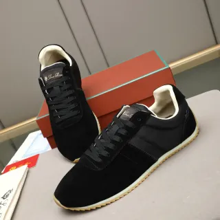 Loro Piana Black Suede and Nylon Lifestyle Sneakers