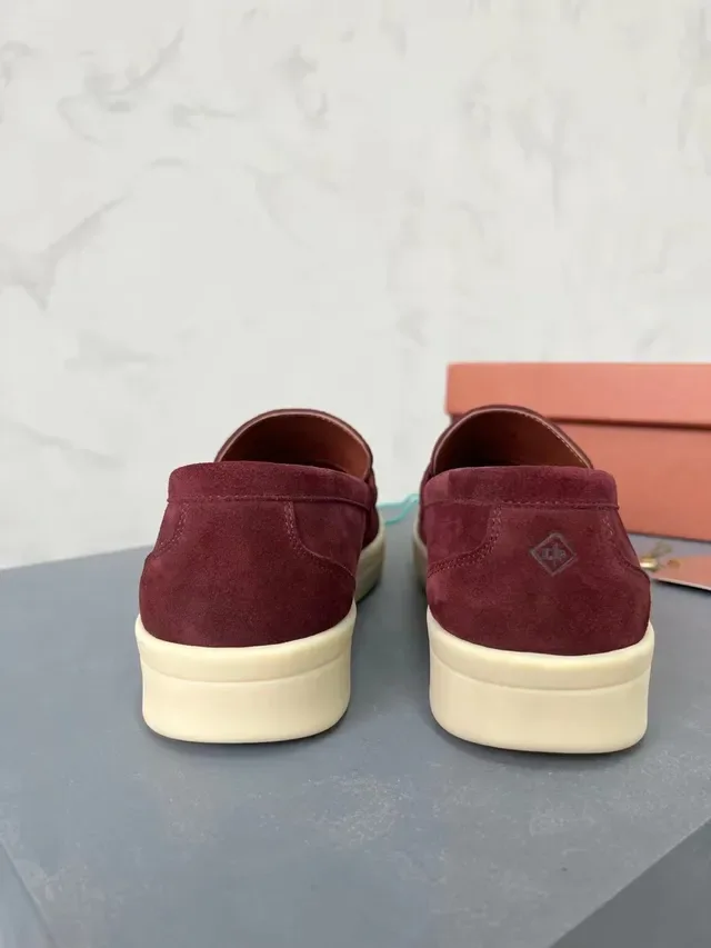 Loro Piana Penny Loafer Burdeos Ante Contraste Suela Mocasines 2