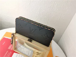 Louis Vuitton Black Brown Embossed Monogram Leather Leopard-Print Trim Long Wallet 8