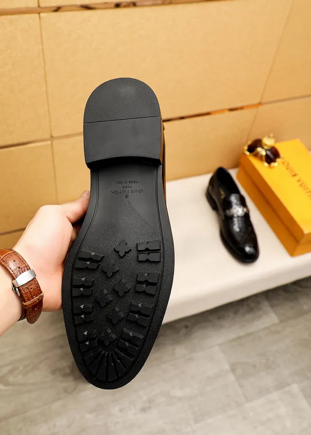 Louis Vuitton Black Gold Patent Leather Monogrammed Loafer 2