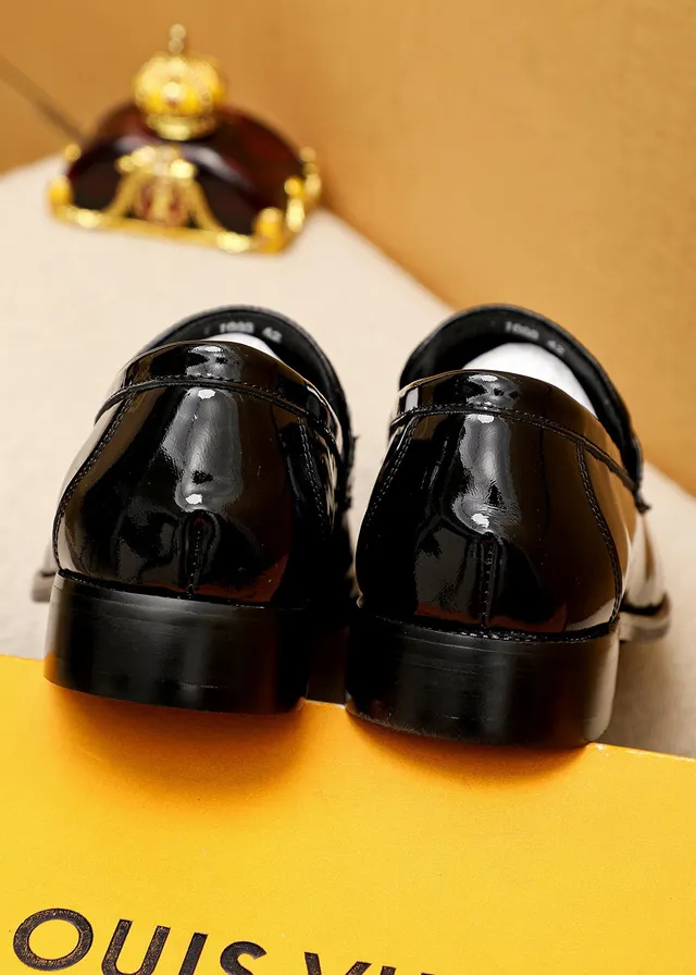 Louis Vuitton Black Gold Patent Leather Monogrammed Loafer 3