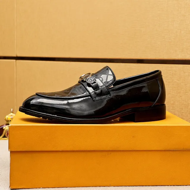 Louis Vuitton Black Gold Patent Leather Monogrammed Loafer 5