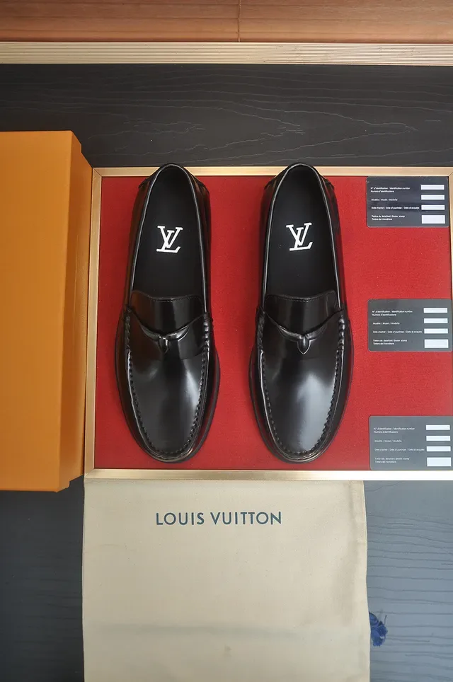 Louis Vuitton Black Leather Penny Strap Loafers 5