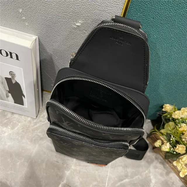 Louis Vuitton काला नारंगी मोनोग्राम-कोटेड कैनवास लेदर ट्रिम मेसेंजर बैग 3