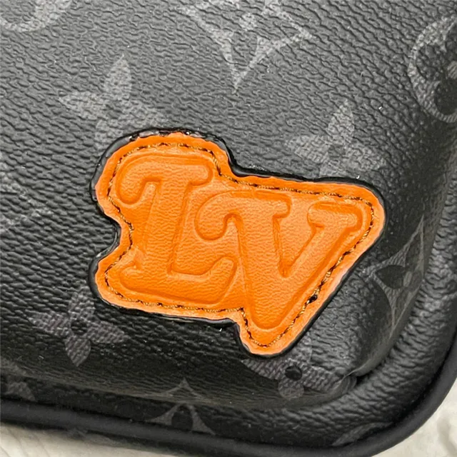 Louis Vuitton काला नारंगी मोनोग्राम-कोटेड कैनवास लेदर ट्रिम मेसेंजर बैग 5