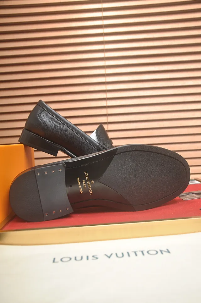 Louis Vuitton Black Pebbled Leather Penny Loafer 3