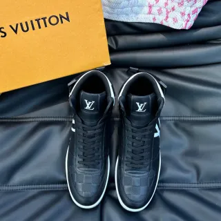 Louis Vuitton Zapatillas Lifestyle Negras y Blancas High-Top Damier Checkered