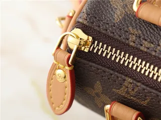 Louis Vuitton भूरा बेज संरचित टॉप हैंडल Monogram कैनवास टोट बैग 13