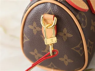 Louis Vuitton भूरा बेज संरचित टॉप हैंडल Monogram कैनवास टोट बैग 14