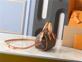 Louis Vuitton भूरा बेज संरचित टॉप हैंडल Monogram कैनवास टोट बैग 18