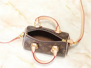 Louis Vuitton भूरा बेज संरचित टॉप हैंडल Monogram कैनवास टोट बैग 20