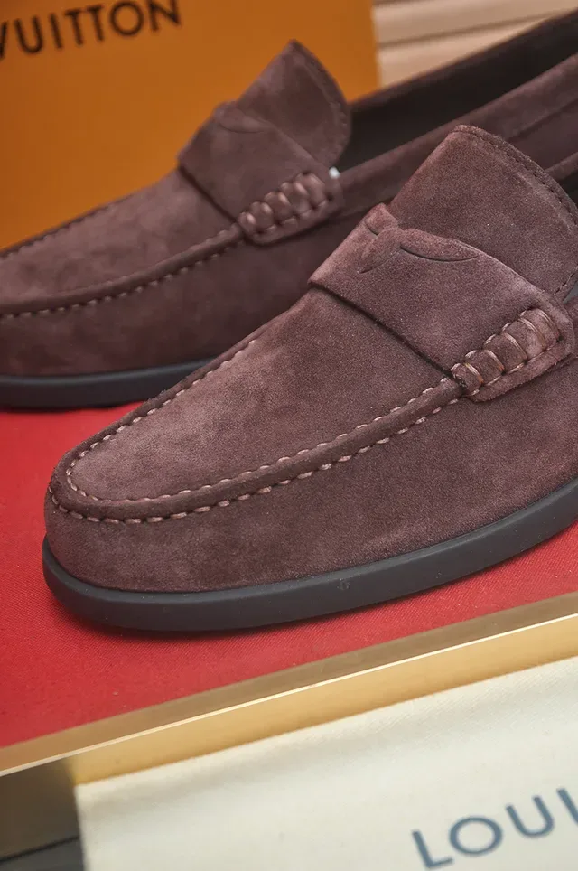 Louis Vuitton Brown Black Suede Upper Penny Strap Loafer 2