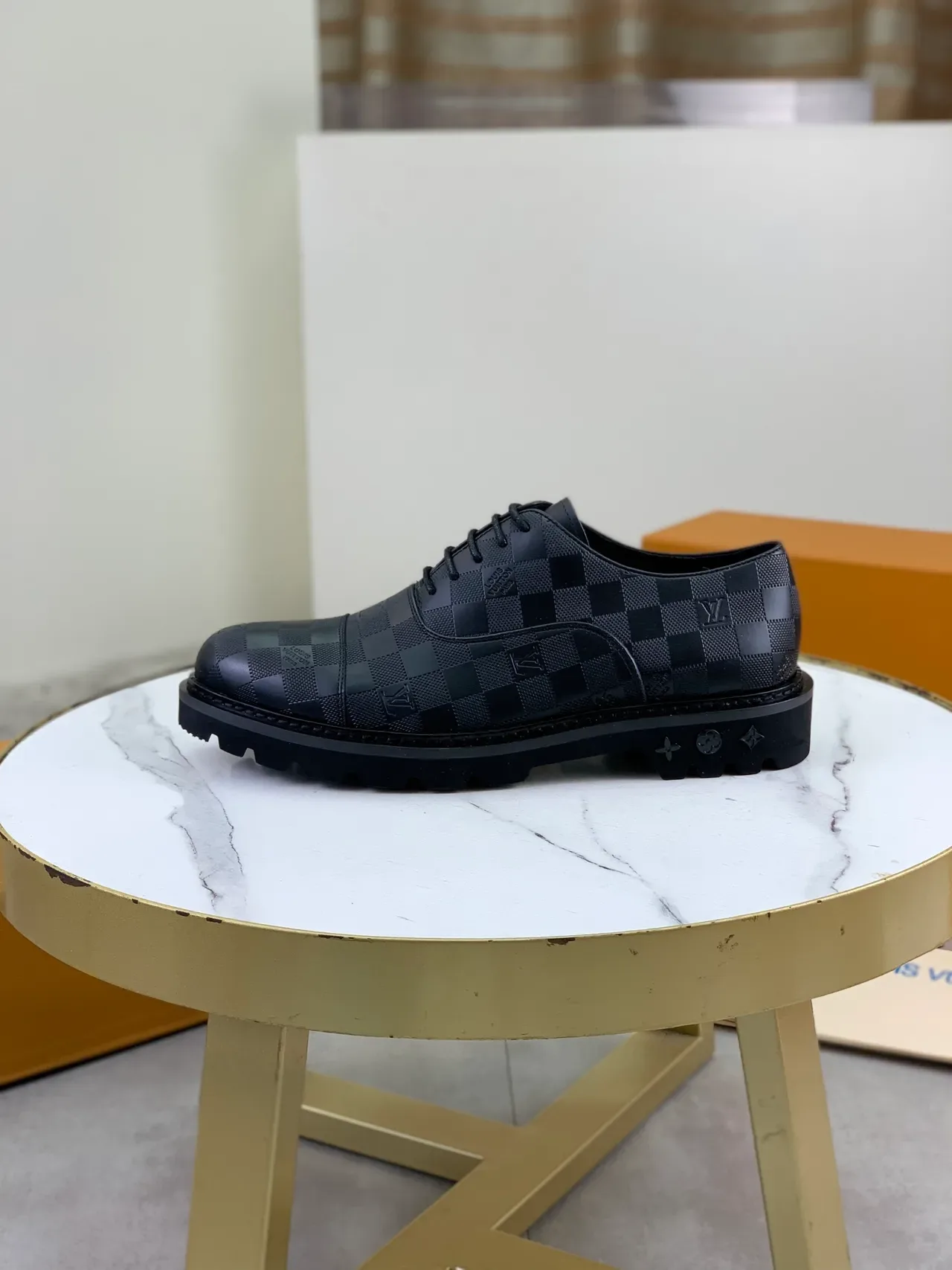 Louis Vuitton Damier Check 圆头牛津鞋 5