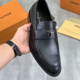 লুইস ভিটন Eagle Loafer কালো চামড়া Penny Loafer