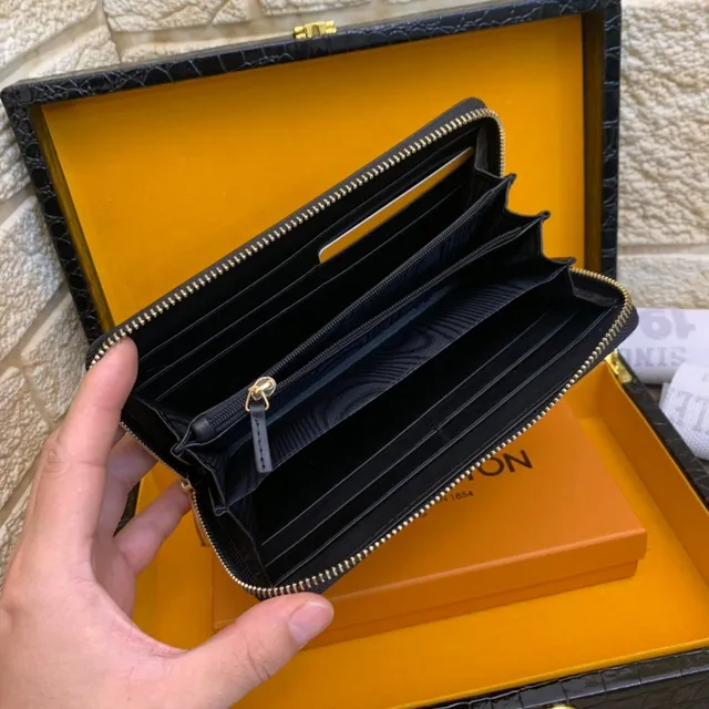 Louis Vuitton Embossed Monogram Black Long Wallet 2
