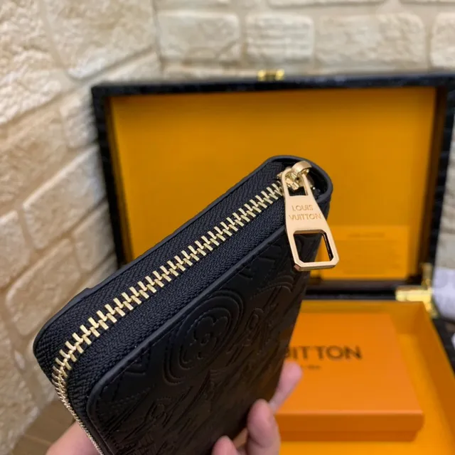 Louis Vuitton Embossed Monogram Black Long Wallet 3