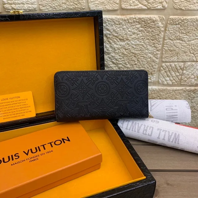 Louis Vuitton Embossed Monogram Black Long Wallet 6