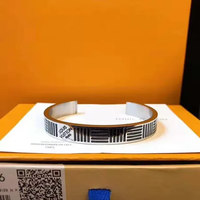 Louis Vuitton Engraved Barcode Cuff Bracelet 9