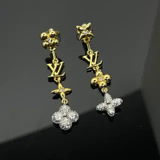 লুইস ভিত্তন Flower Drop সোনা রুপা Pavé-Crystal কানের দুল