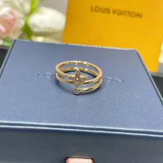 Louis Vuitton خاتم الماس بنمط زهري بحلقتين