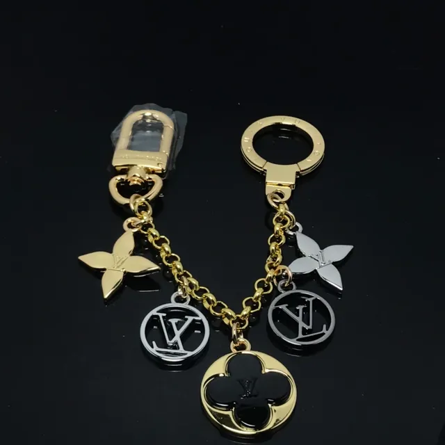 Louis Vuitton Gold Black Chain Multi-Charm Pendant Bracelet 2