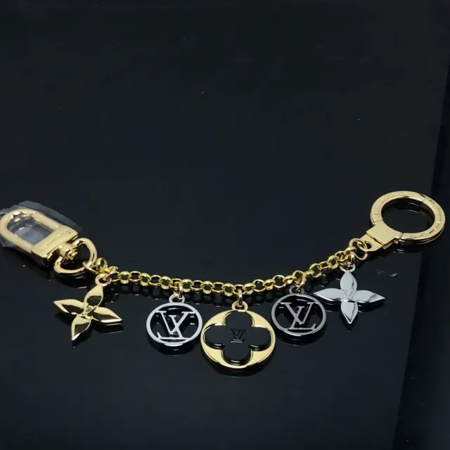 Louis Vuitton Gold Black Chain Multi-Charm Pendant Bracelet 4