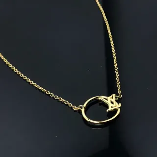 Louis Vuitton Colar pendente circular de ouro