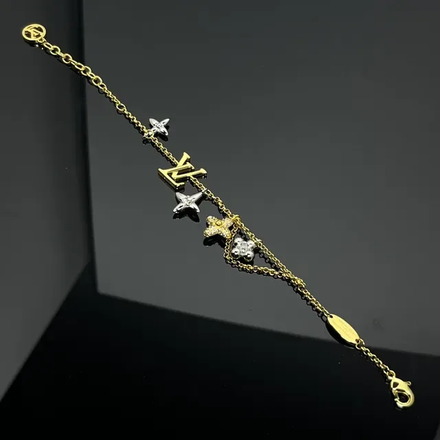 Louis Vuitton Gold Silver Two-Tone Multi-Charm Bracelet 2