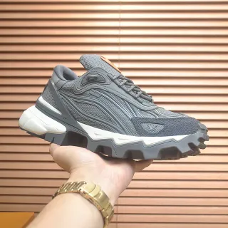 Louis Vuitton Gray White Sole Layered Mesh-Suede Upper Chunky Sneakers