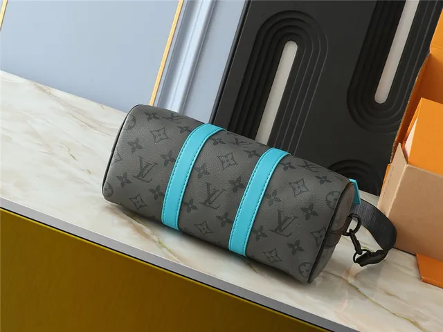 Louis Vuitton हरी भूरी रंग का मोनोग्राम कैनवास सिलिंड्रिकल बैरल बॉस्टन बैग 7