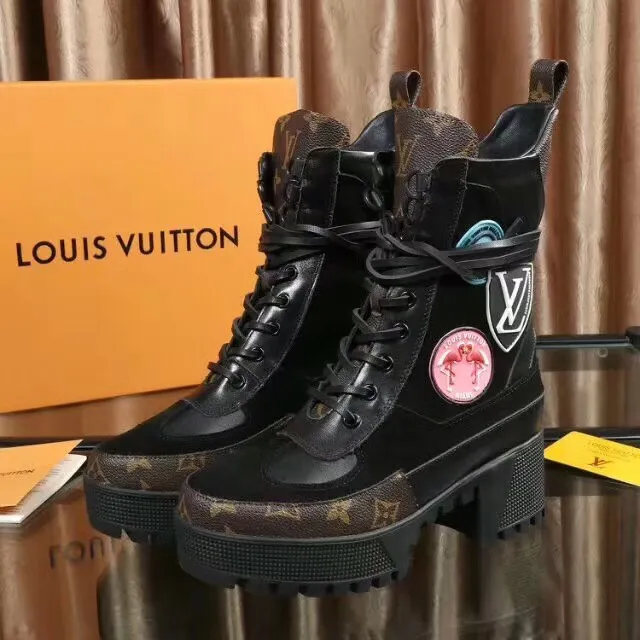Louis Vuitton Le Cagole Negro Monograma Lona Parche de Flamenco Botas de tobillo 2