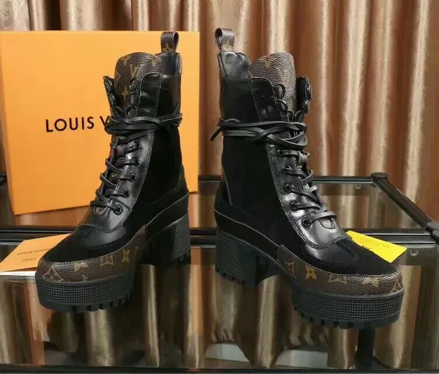 Louis Vuitton Le Cagole Negro Monograma Lona Parche de Flamenco Botas de tobillo 3