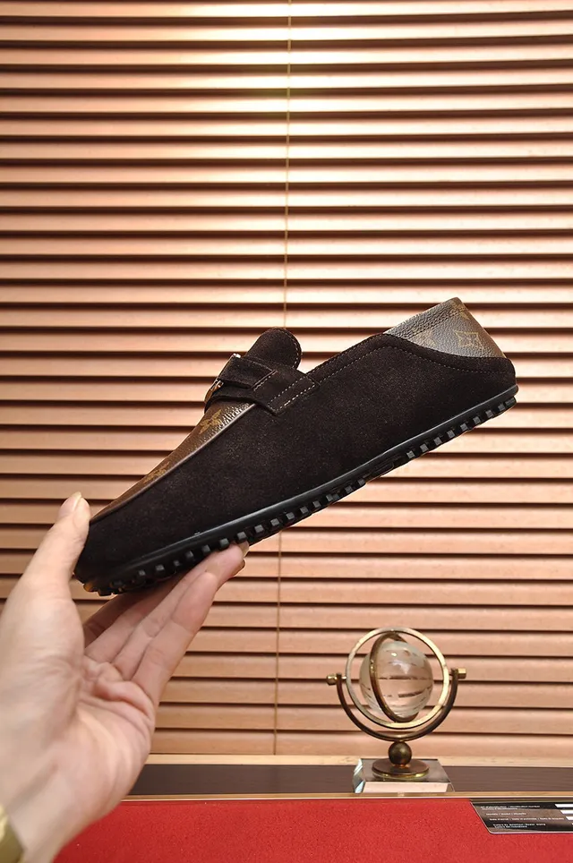 Louis Vuitton Loafer Black Brown Suede Upper Monogram Canvas Toe Cap Loafer 5