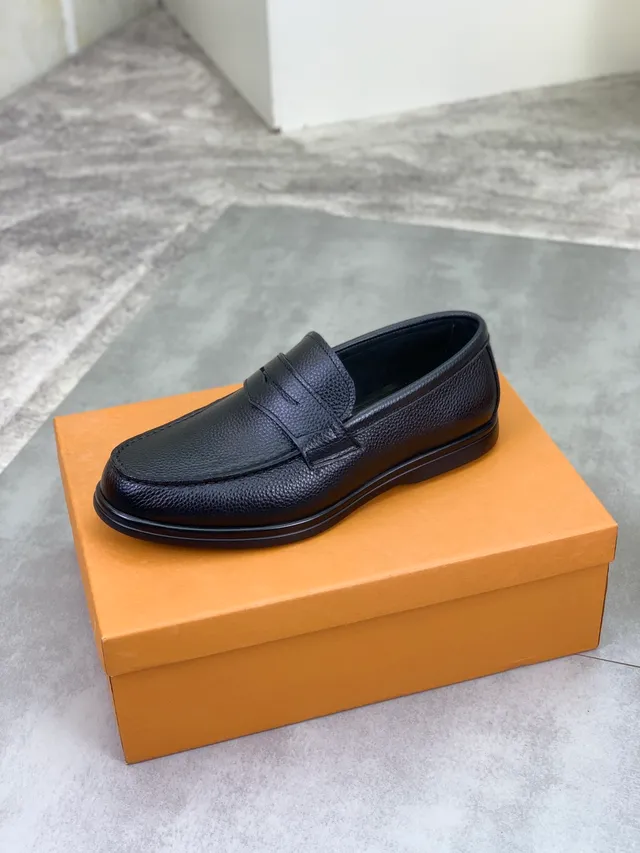 Louis Vuitton Loafer Noir Cuir pebbled Bride penny Loafer 4