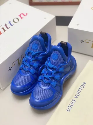 Louis Vuitton LV Trainer Blue Sculpted Sole Monochromatic Chunky Sneakers 3