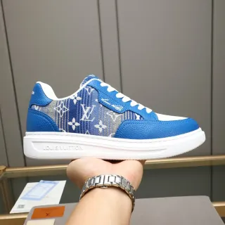 Louis Vuitton LV Trainer Zapatillas Lifestyle Azul Blanco Low-Top Monogram Textil
