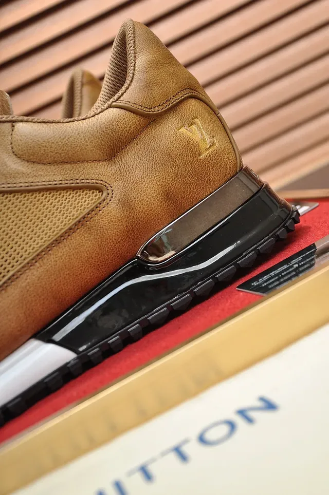 Louis Vuitton LV Trainer Marrón Negro Tan Cuero y Malla Superior Jaula del Talón Transparente Sneakers Lifestyle 2