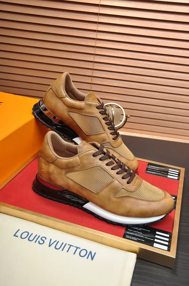 Louis Vuitton LV Trainer Marrón Negro Tan Cuero y Malla Superior Jaula del Talón Transparente Sneakers Lifestyle 5