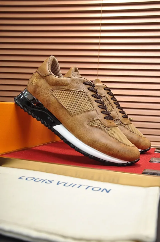 Louis Vuitton LV Trainer Marrón Negro Tan Cuero y Malla Superior Jaula del Talón Transparente Sneakers Lifestyle 8