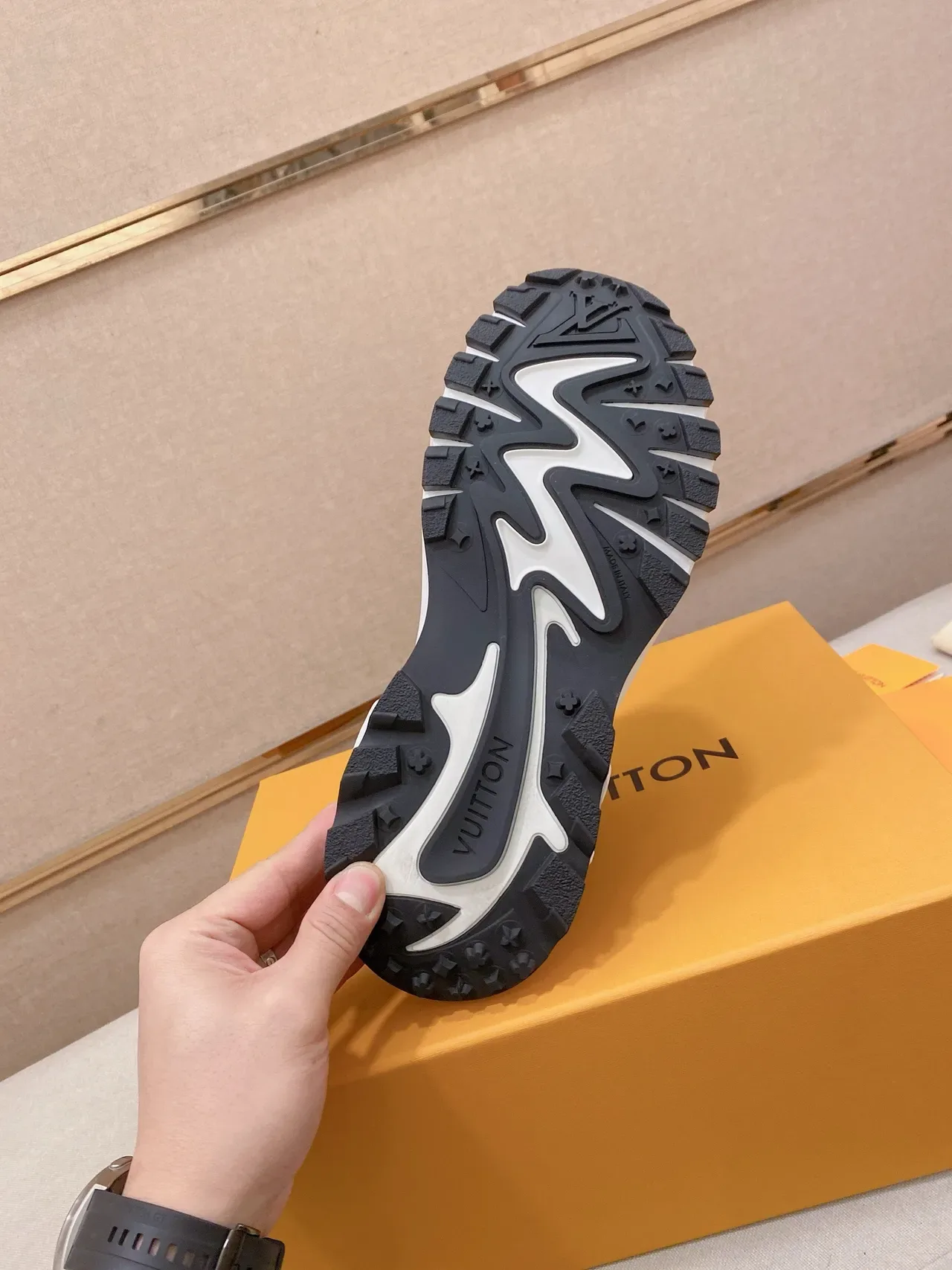 Louis Vuitton LV Trainer Gray White Knit Upper Embossed Monogram Lifestyle Sneakers 10