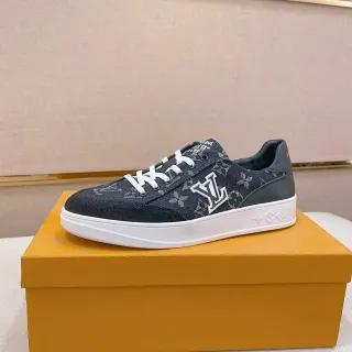 Louis Vuitton LV Trainer Navy White Monogram estampado Denim Upper Oversized Bordado Logo Zapatillas Lifestyle