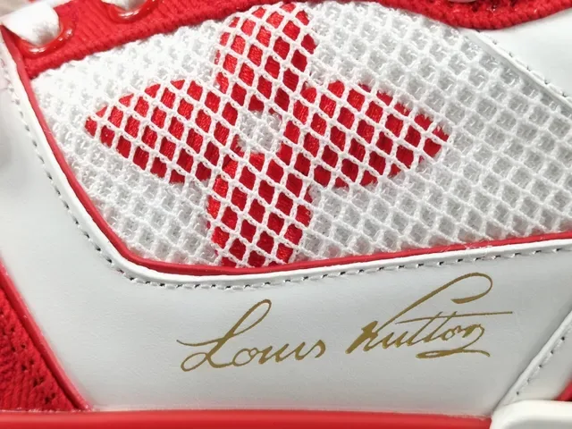 Louis Vuitton LV Trainer Vermelho Branco Low-Top Strapped Lifestyle Tênis 8