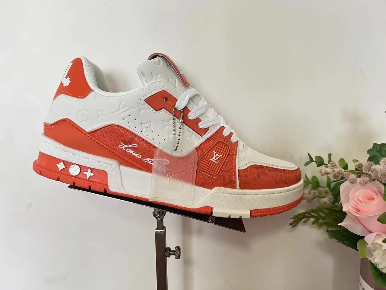 Louis Vuitton LV Trainer Red White Monogrammed Leather Layered Chunky Sole Lifestyle Sneakers 13