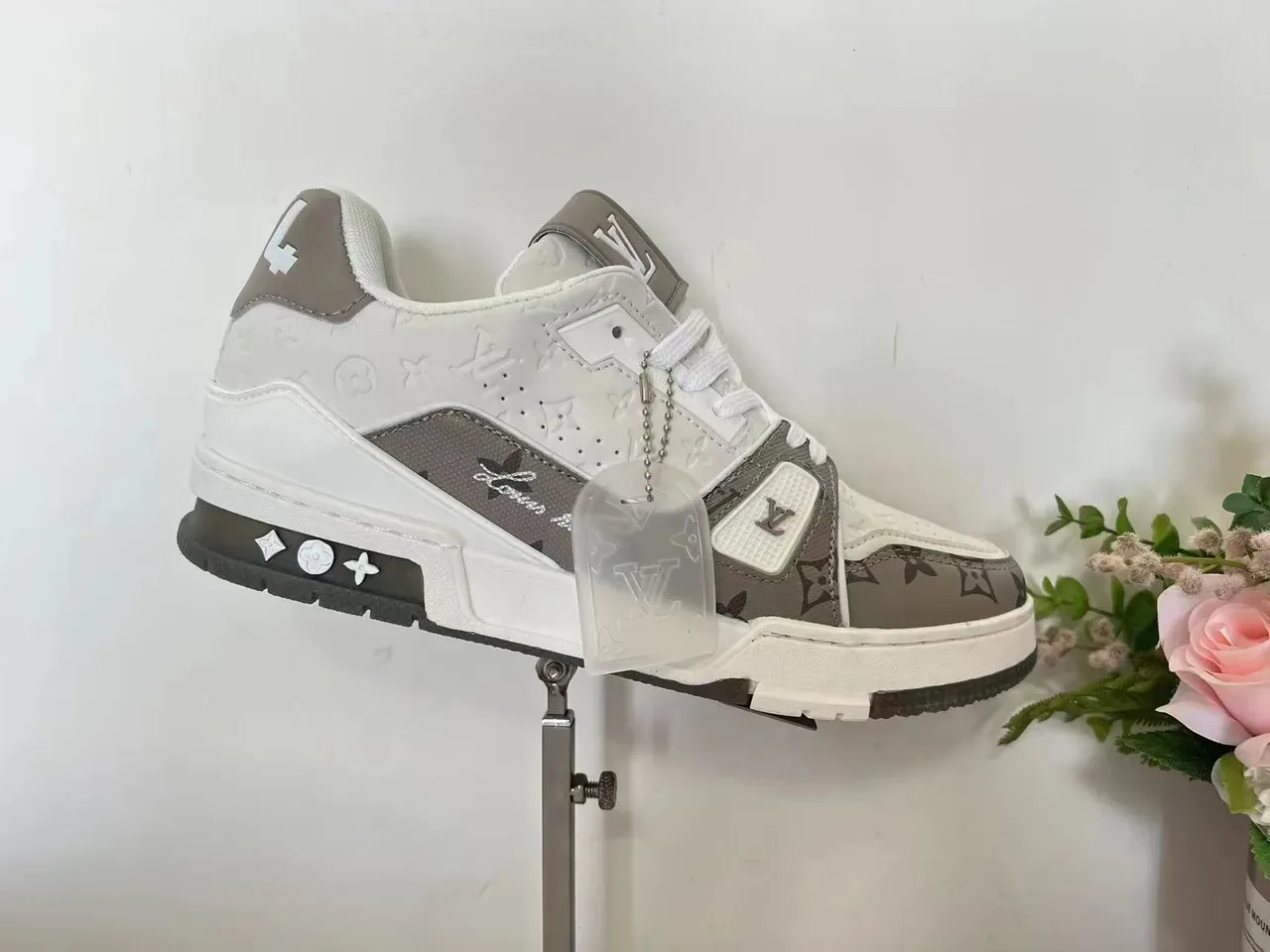 Louis Vuitton LV Trainer Red White Monogrammed Leather Layered Chunky Sole Lifestyle Sneakers 17