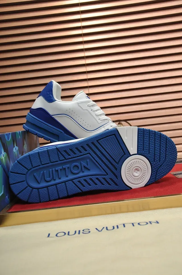 Louis Vuitton LV Trainer Chaussures Lifestyle Blanc Bleu Cuir Supérieur Royal Contrast Trim 2