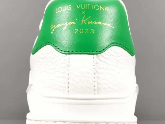 Louis Vuitton LV Trainer White Green Leather Upper Polka-Dot Print Lifestyle Sneakers 6