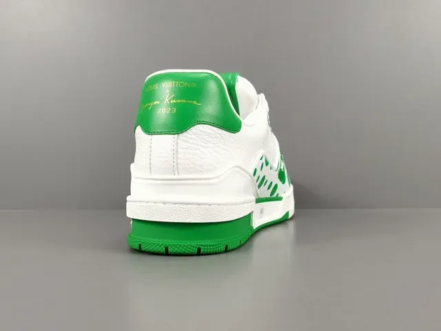 Louis Vuitton LV Trainer White Green Leather Upper Polka-Dot Print Lifestyle Sneakers 14