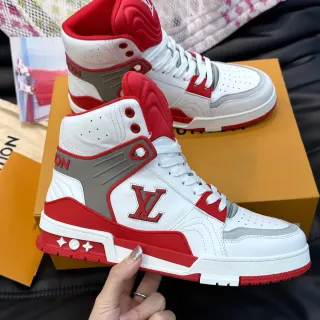 Louis Vuitton LV Trainer Zapatillas Lifestyle Blancas Rojas High-Top Monogram