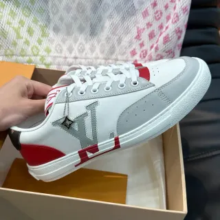 Louis Vuitton LV Trainer Zapatillas Lifestyle Blancas Rojas de Cuero y Goma Low-Top